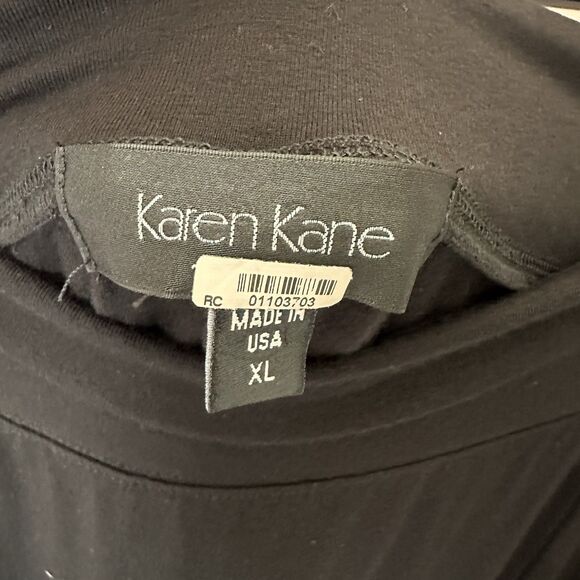 Karen Kane Maxi Skirt XL Pull On Black Slit Goth Witchy Capsule Basic - Picture 2 of 7